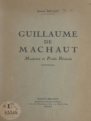 cover image of Guillaume de Machaut
